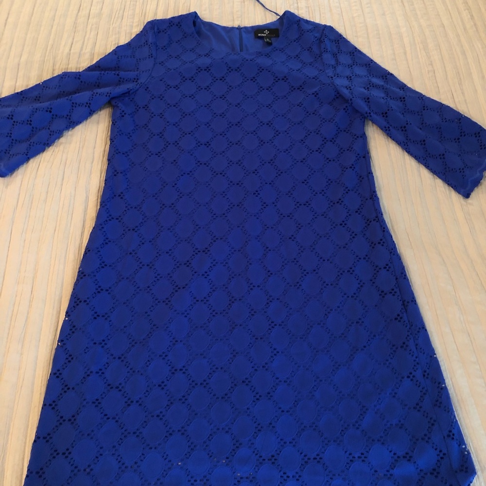 Royal blue eyelet dress